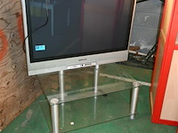 Pansonic tv-toestel + glazen tafel - afbeelding 1 van  6
