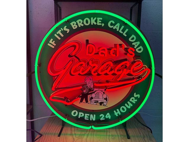 Papa's garage neonbord - diverse lichtapparatuur - afbeelding 1 van  2