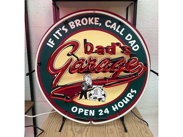 Papa's garage neonbord - diverse lichtapparatuur - afbeelding 2 van  2