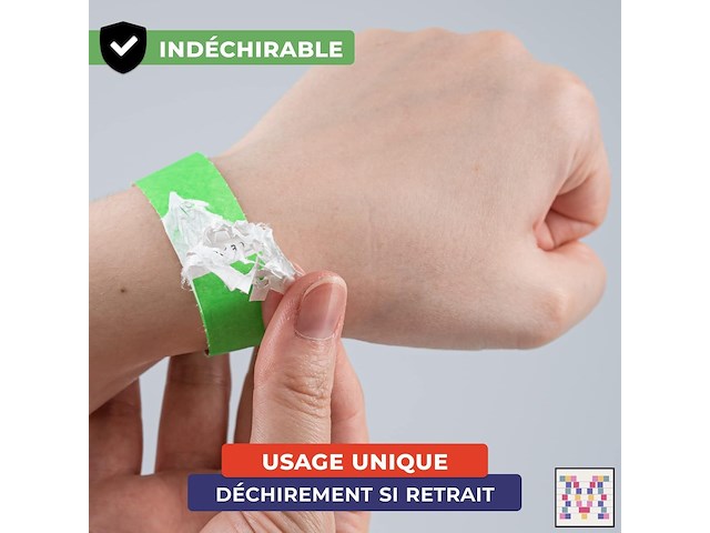 Papieren armbanden neon rood-groen - afbeelding 3 van  6