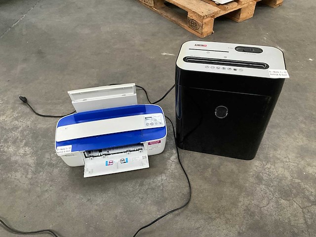 Papierversnipperaar desq + printer hp - afbeelding 1 van  7