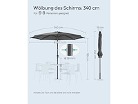 Parasol 340 cm, upf 50+ kanteling 30° - afbeelding 6 van  6