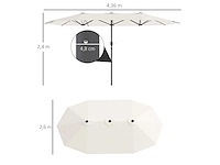 Parasol double face 436 x 260 cm, protection uv - afbeelding 4 van  7