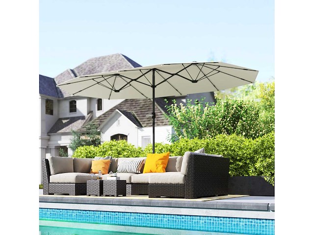 Parasol double face 436 x 260 cm, protection uv - afbeelding 6 van  7