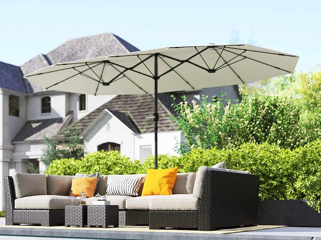 Parasol double face 436 x 260 cm, protection uv - afbeelding 1 van  7