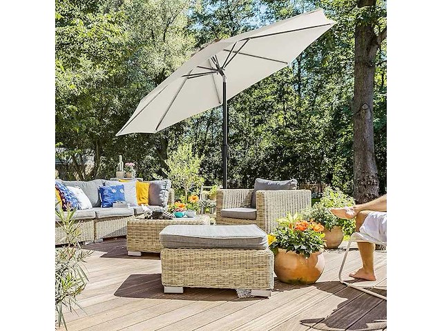 Parasol, recht, achthoekige kantelbare diameter 3 m - beige - afbeelding 3 van  7