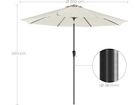 Parasol, recht, achthoekige kantelbare diameter 3 m - beige - afbeelding 4 van  7