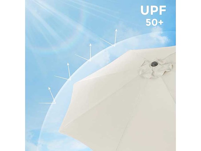 Parasol, recht, achthoekige kantelbare diameter 3 m - beige - afbeelding 5 van  7