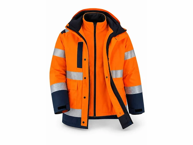 Parka - 4 in 1 - hi vis maat 2xl (4x) - afbeelding 1 van  1
