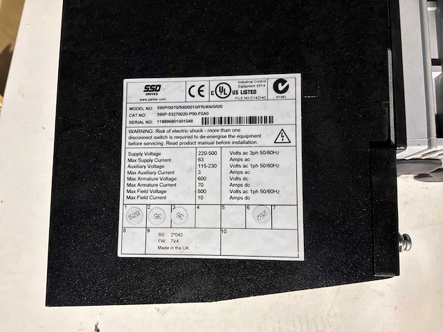 Parker integrator dc 590+ frequentieregelaar - afbeelding 4 van  4