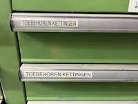 Partij aandrijfkettingen, kettingwielen en geleiderollen - afbeelding 47 van  135