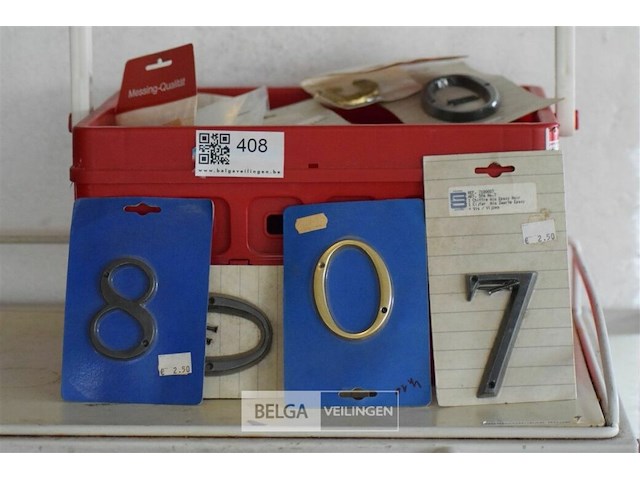 Partij aluminium en koperen cijfers - afbeelding 1 van  4