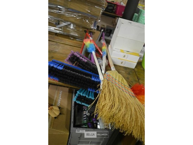 Partij div. borstels (5 borstels, 4 spinnenborstel en 1 bezem - afbeelding 1 van  4