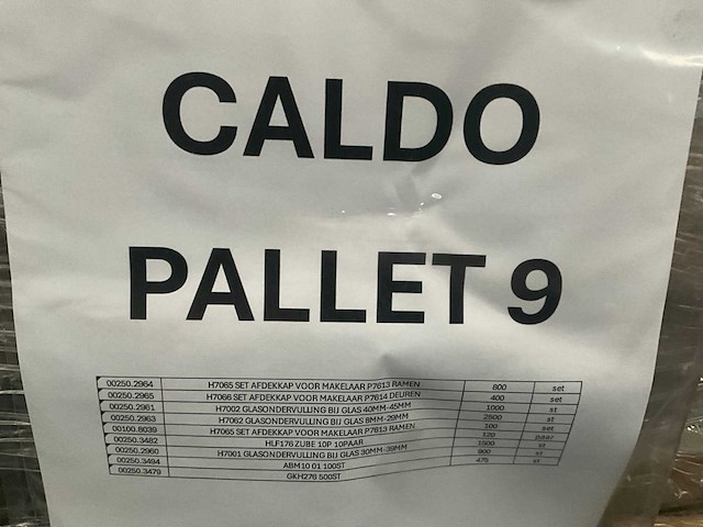 Partij diverse afdekkappen en glasondervullingen caldo (7795 stuks) - (kp1010) - afbeelding 2 van  7