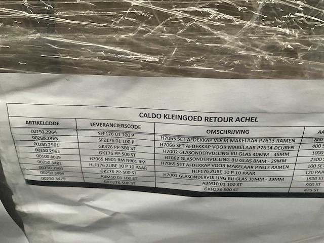 Partij diverse afdekkappen en glasondervullingen caldo (7795 stuks) - (kp1010) - afbeelding 11 van  11