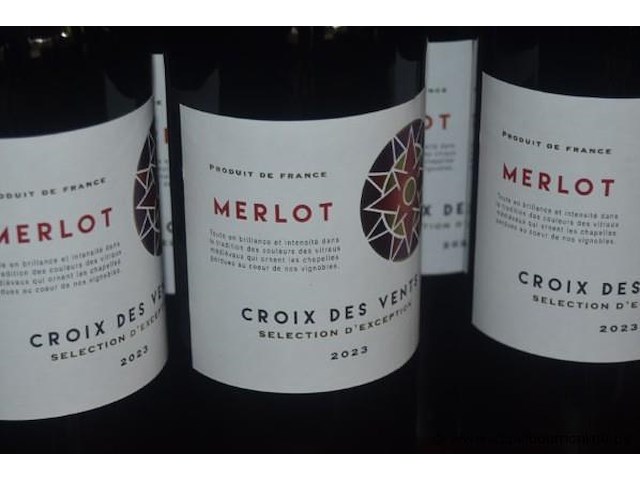 Partij diverse flessen rode wijn, waaronder 9x croix des vents merlot 2023 en 2x macciocchi rasula nero d'avola - afbeelding 2 van  3