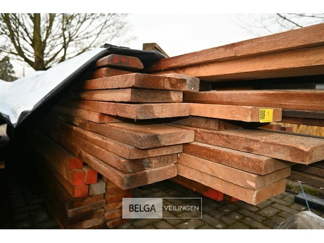 Partij diverse houten planken en balken - afbeelding 3 van  5