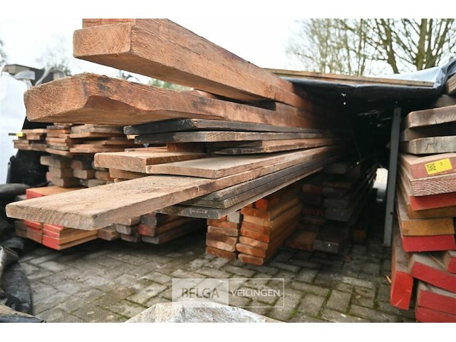 Partij diverse houten planken en balken - afbeelding 4 van  5