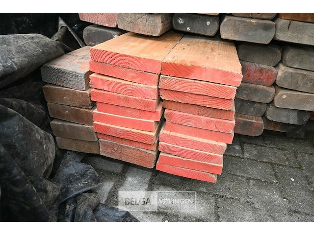 Partij diverse houten planken en balken - afbeelding 2 van  6