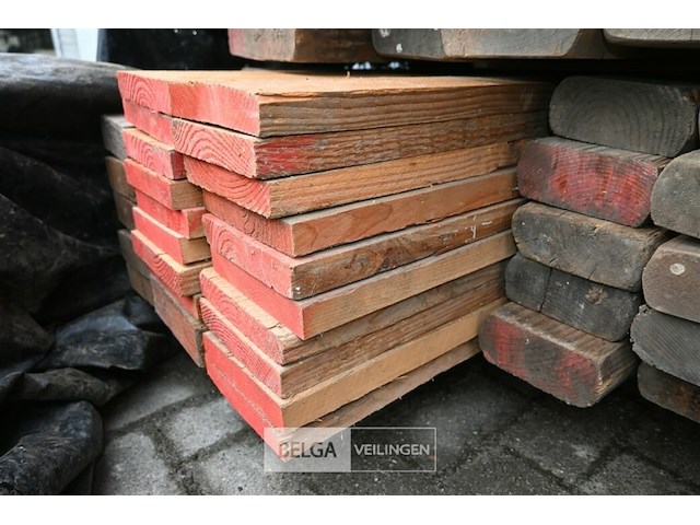 Partij diverse houten planken en balken - afbeelding 6 van  6