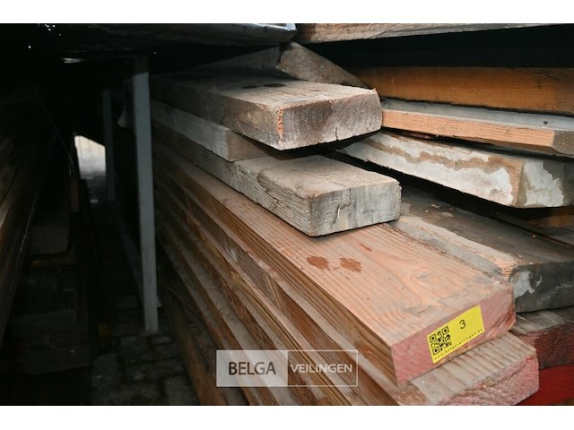 Partij diverse houten planken en balken - afbeelding 4 van  5