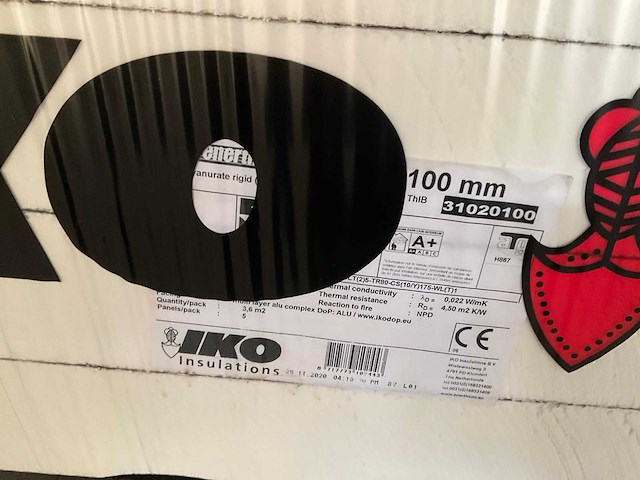 Partij diverse iko isolatie panelen 10 cm dik (28,30 m2) - afbeelding 2 van  4