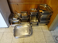 Partij diverse inox g/n bakken