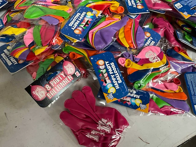 Partij diverse multipacks ballonnen, blanco en opdruk - afbeelding 8 van  10