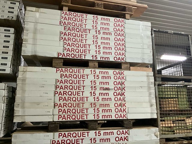 Partij eiken parket 15 mm – oak parquet vloer - afbeelding 2 van  4