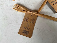 Partij fair trade bamboe vorken - afbeelding 2 van  2