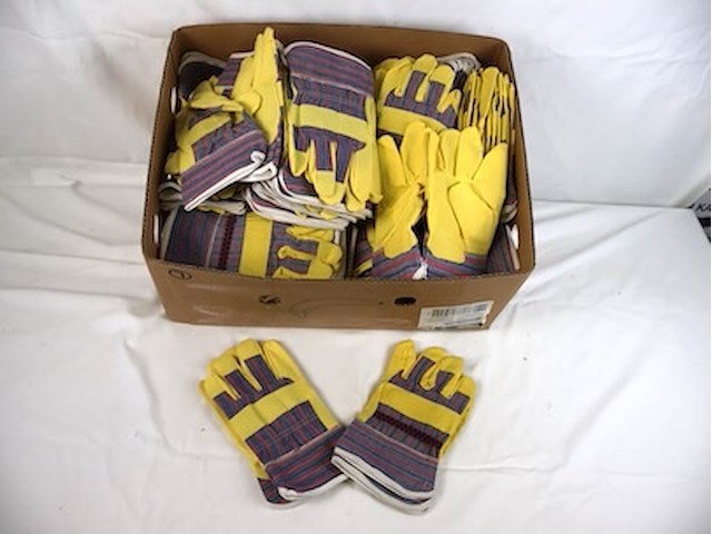 Partij gele werkhandschoenen - afbeelding 1 van  3