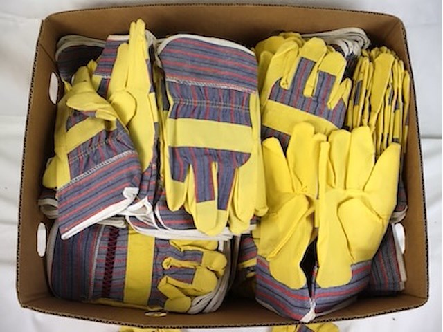 Partij gele werkhandschoenen - afbeelding 3 van  3