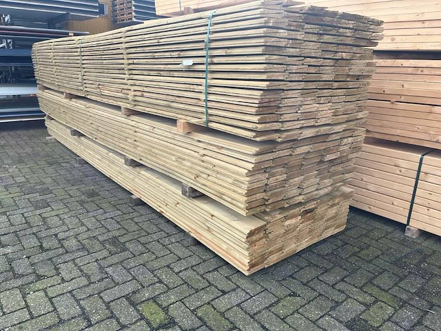 Partij hout 145x18x4800 nieuw - afbeelding 1 van  1