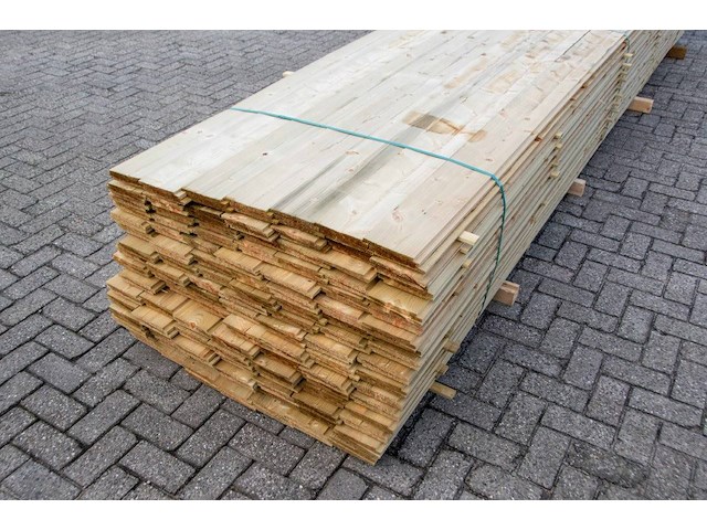 Partij hout 4800x145x18mm 108 stuks nieuw - afbeelding 1 van  1