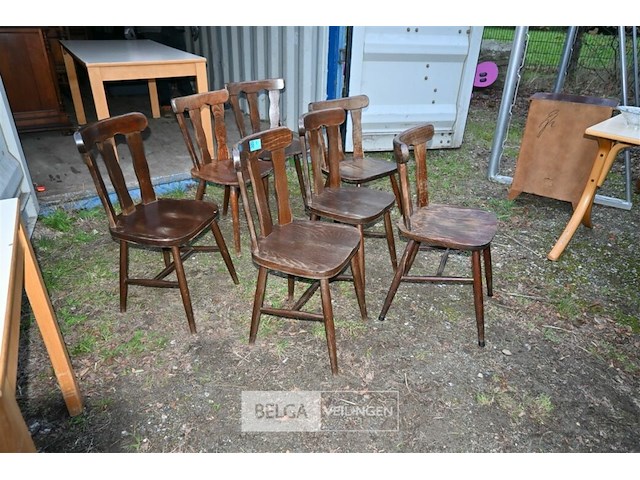 Partij houten caféstoelen - afbeelding 2 van  4