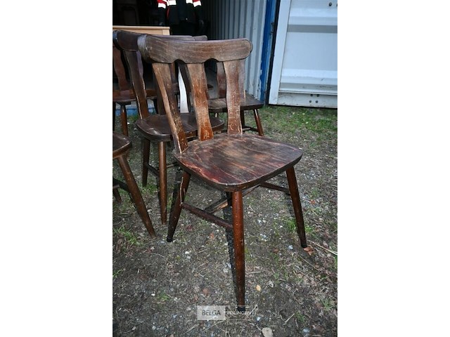 Partij houten caféstoelen - afbeelding 1 van  4