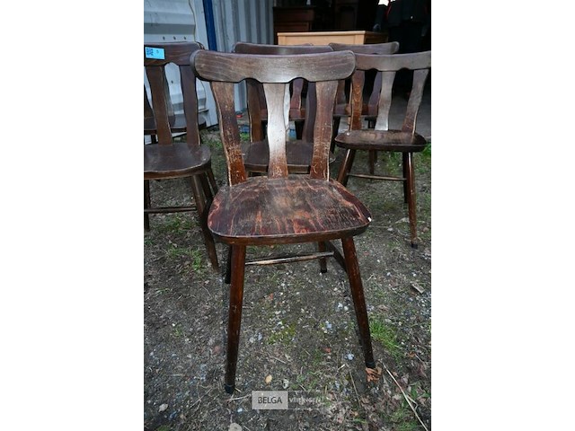 Partij houten caféstoelen - afbeelding 3 van  4