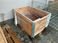 Partij houten opslagkisten / palletboxen met houten panelen - afbeelding 6 van  7