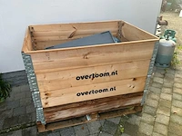 Partij houten opslagkisten / palletboxen met houten panelen - afbeelding 2 van  7