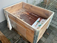 Partij houten opslagkisten / palletboxen met houten panelen - afbeelding 4 van  7