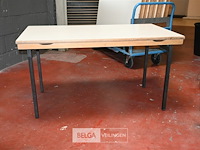 Partij houten plooitafels + kar - afbeelding 5 van  8