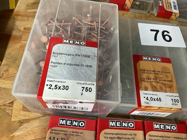 Partij houtschroeven en koperen nagels - afbeelding 6 van  7