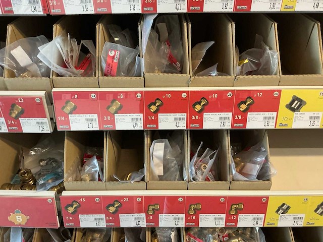 Partij installatiemateriaal koper, messing en chrome - afbeelding 6 van  24