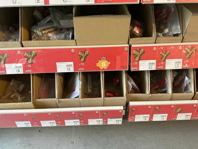 Partij installatiemateriaal koper, messing en chrome - afbeelding 16 van  24