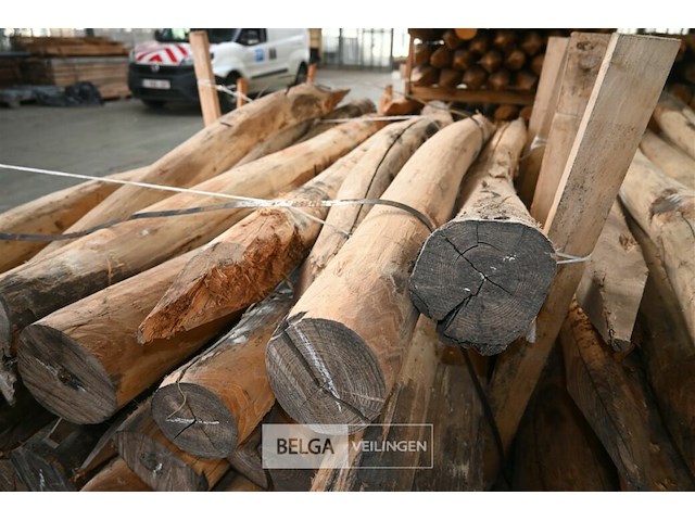 Partij kastanjehouten palen - afbeelding 4 van  5