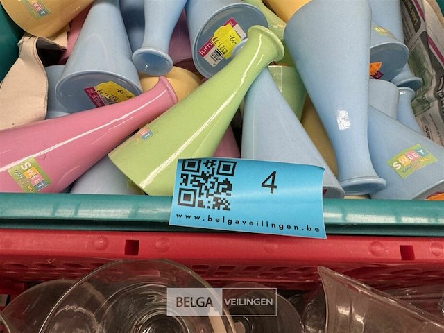 Partij kleine gekleurde glazen vaasjes - afbeelding 5 van  5