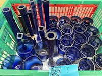Partij kobalt blauwe vaasjes - afbeelding 2 van  2