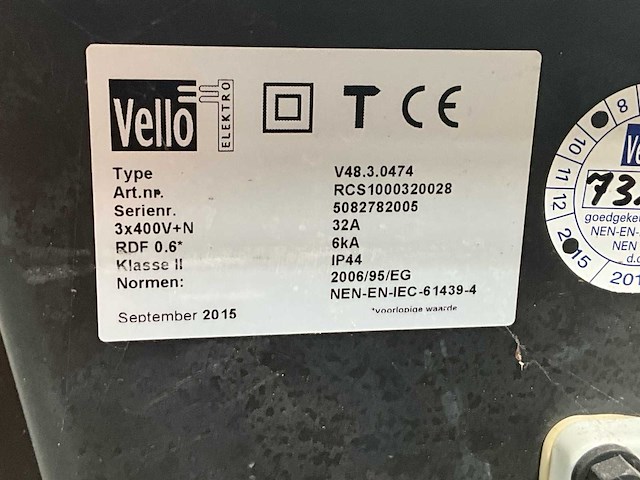 Partij krachtstroom materiaal 400v – kabels, verdeelkasten en stekkers - afbeelding 6 van  18