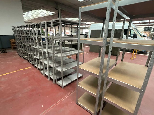 Partij metalen legbordrekken / magazijnrekken - afbeelding 2 van  2