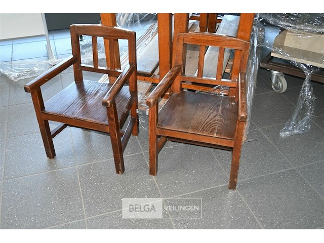 Partij retro schoolbanken + stoelen - afbeelding 2 van  5